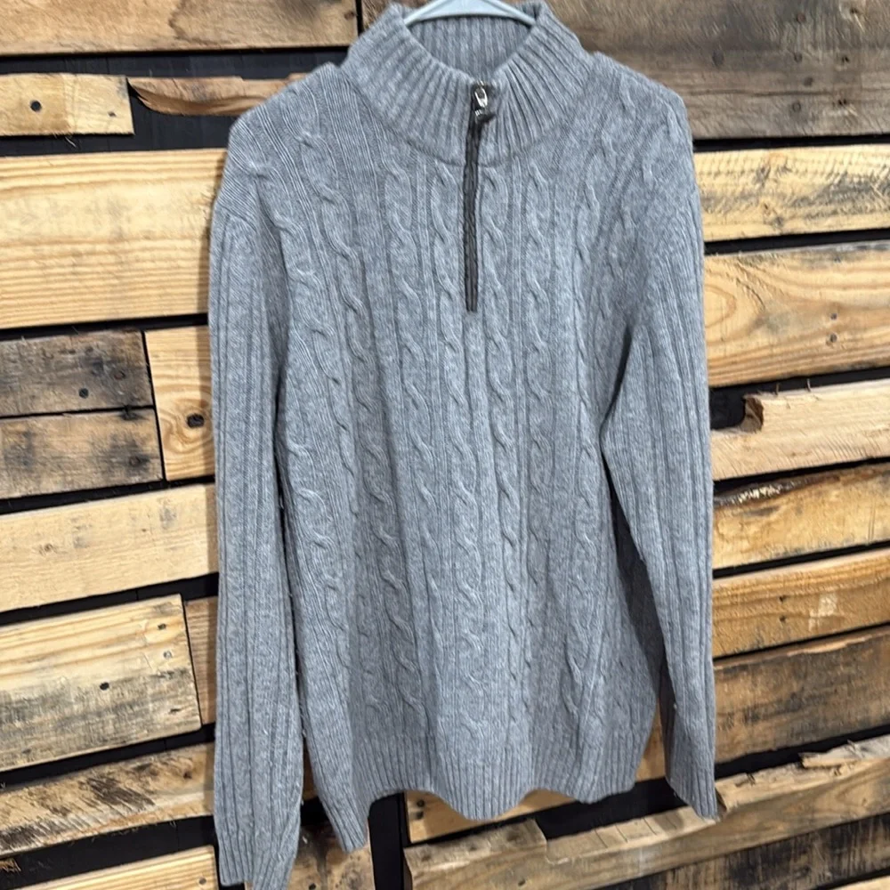 Daniele Blasi Men’s Fisherman‎ Grey 1/4 Zip Wool Blend Made In Italy Sweater